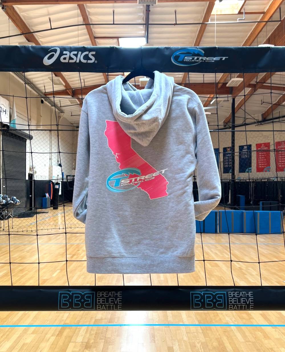 CALIFORNIA Back Grey Hoodie Pullover Sweatshirt