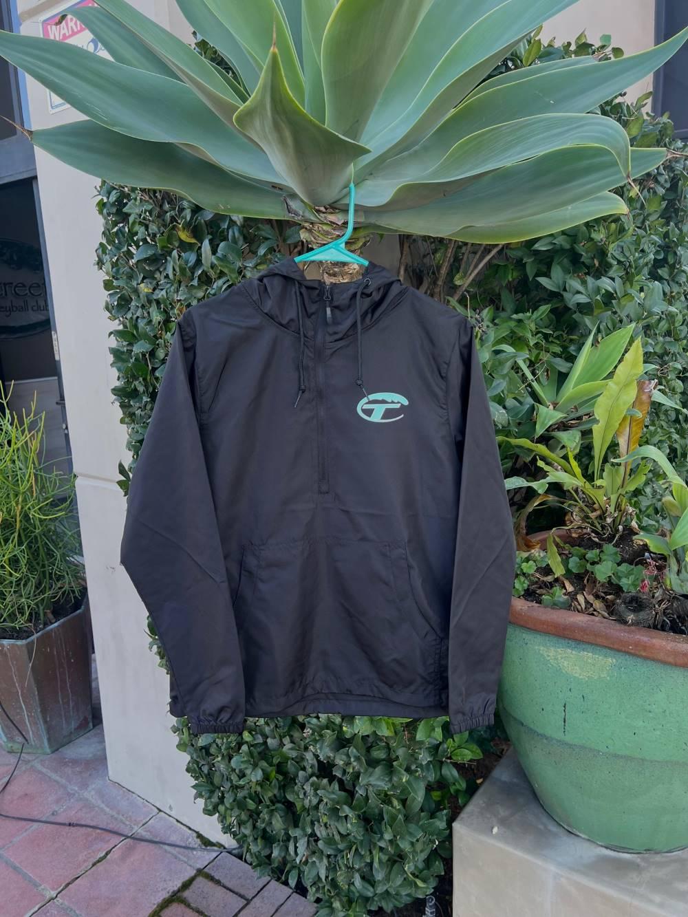 Black Half-Zip Windbreaker